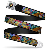 Angry Beavers Logo Full Color Black Seatbelt Belt - ANGRY BEAVERS Daggett & Norbert Blocks Black Webbing