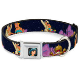 Jasmine CLOSE-UP Full Color Seatbelt Buckle Collar - Aladdin & Jasmine Magic Carpet Ride Scenes