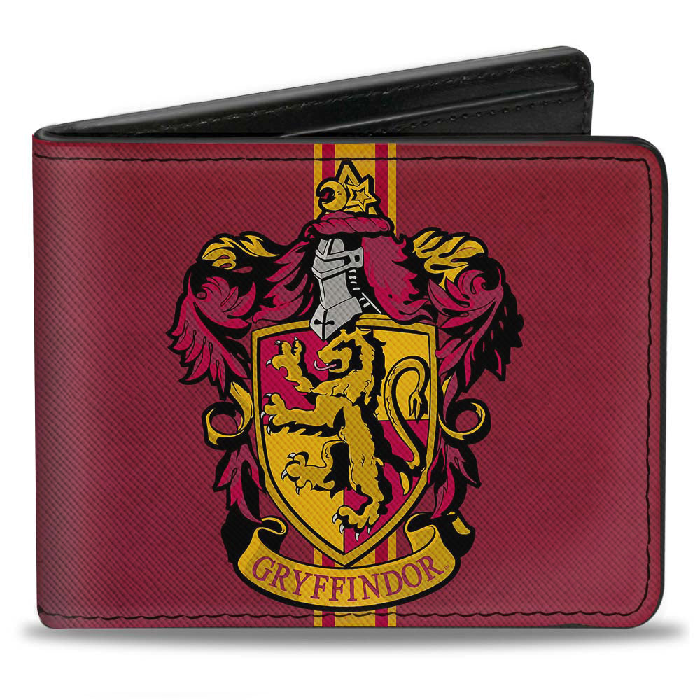 Bi-Fold Wallet - GRYFFINDOR Crest Vertical Stripe Burgundy Gold