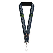 Lanyard - 1.0" - Pickett & Niffler Pose THERE ARE NO STRANGE CREATURES ONLY BLINKERED PEOPLE Blues White