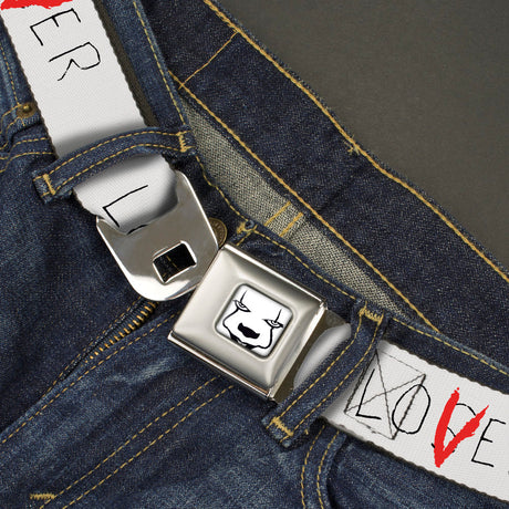 It Chapter Two LOSER/LOVER Full Color White/Black/Red Seatbelt Belt - It Chapter Two LOSER/LOVER White/Black/Red Webbing