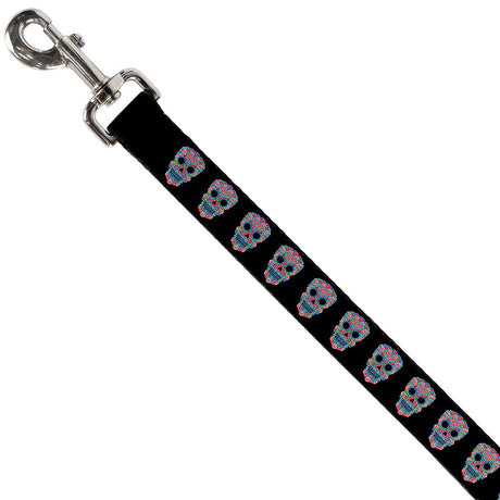 Dog Leash - Wonder Woman Floral Skull Black/Multi Pastel