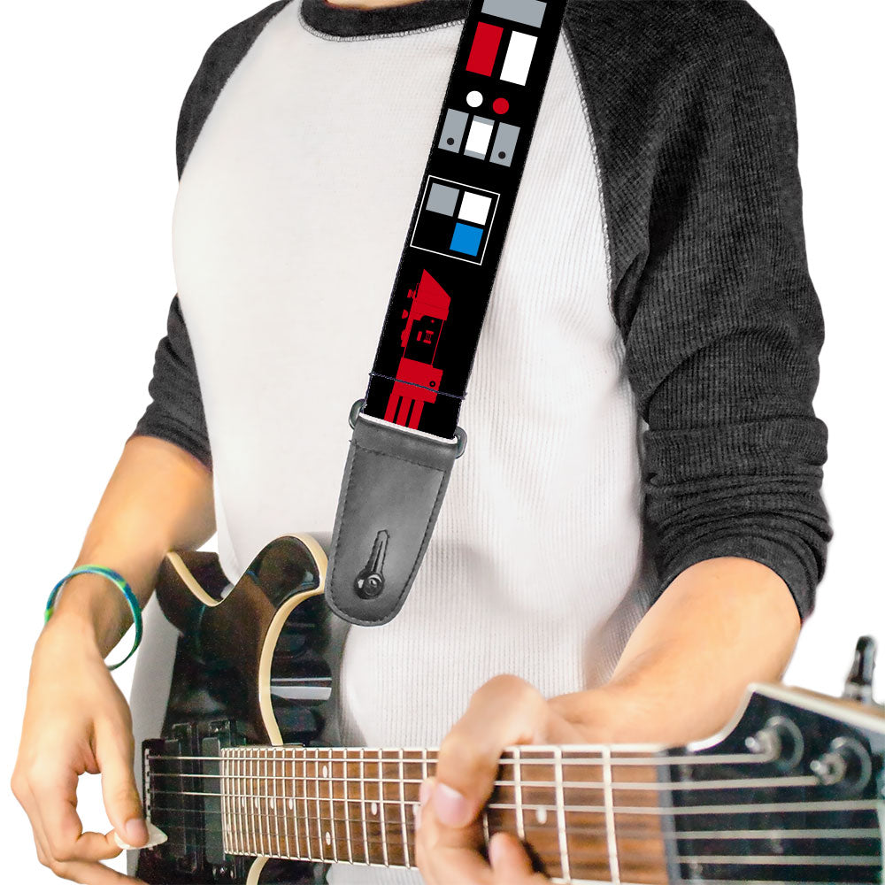 Guitar Strap - Star Wars EMPIRE Galactic Empire Elements Collage Black Blue Gray Red White