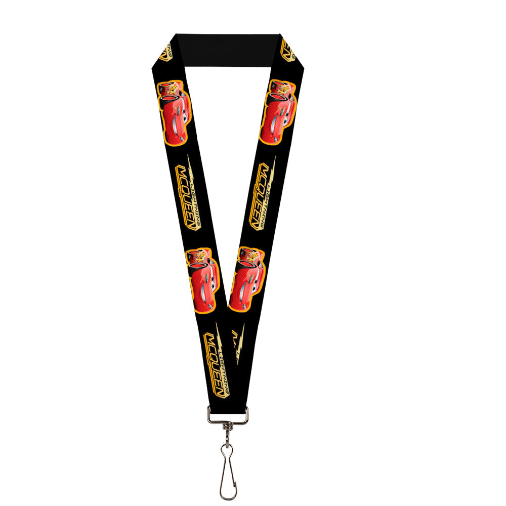 Lanyard - 1.0" - Cars 3 LIGHTNING MCQUEEN Pose Bolt Black Yellows