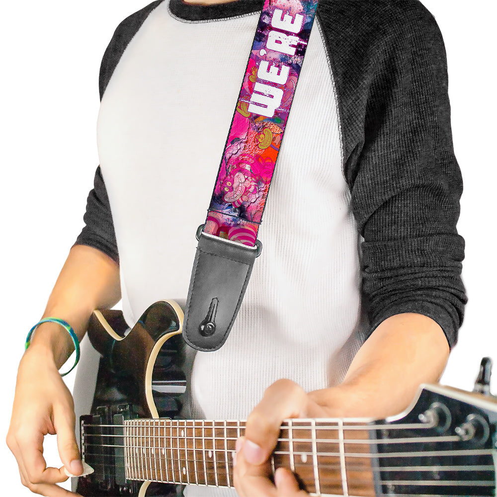 Guitar Strap - Transparent Cheshire Cat Poses WE'RE ALL MAD HERE