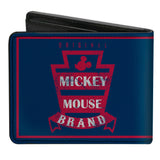 Bi-Fold Wallet - Mickey Mouse MICKEY'S GARAGE Pose + ORIGINAL Brand Logo Blues Reds