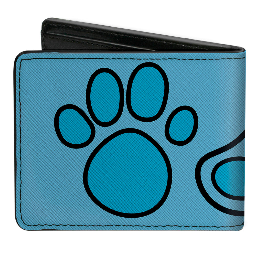 Bi-Fold Wallet - Blue's Clues Blue Face + Paw Print Blues