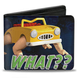 Bi-Fold Wallet - Toy Story Walking Car WHAT?? Sid's Skull Black Blues