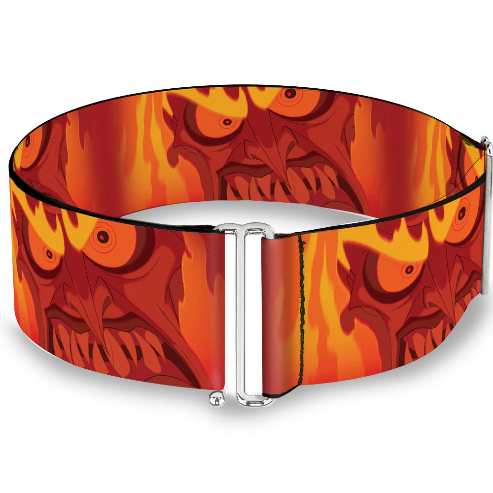 Cinch Waist Belt - Hades Fiery Face CLOSE-UP Reds Oranges