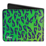 Bi-Fold Wallet - Yzma's Llama Potion Bottle Glyphs Green Blue