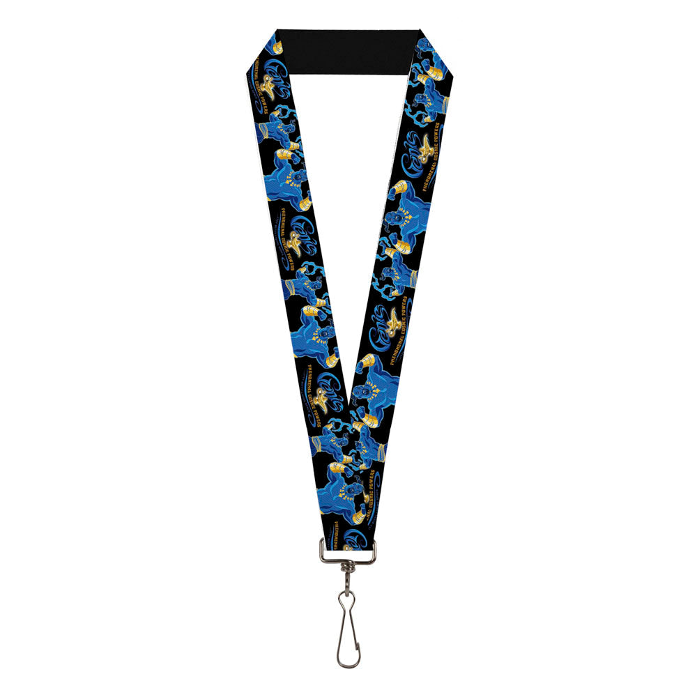 Lanyard - 1.0" - Aladdin 2019 Genie Poses PHENOMENAL COSMIC POWERS Black Blues Gold