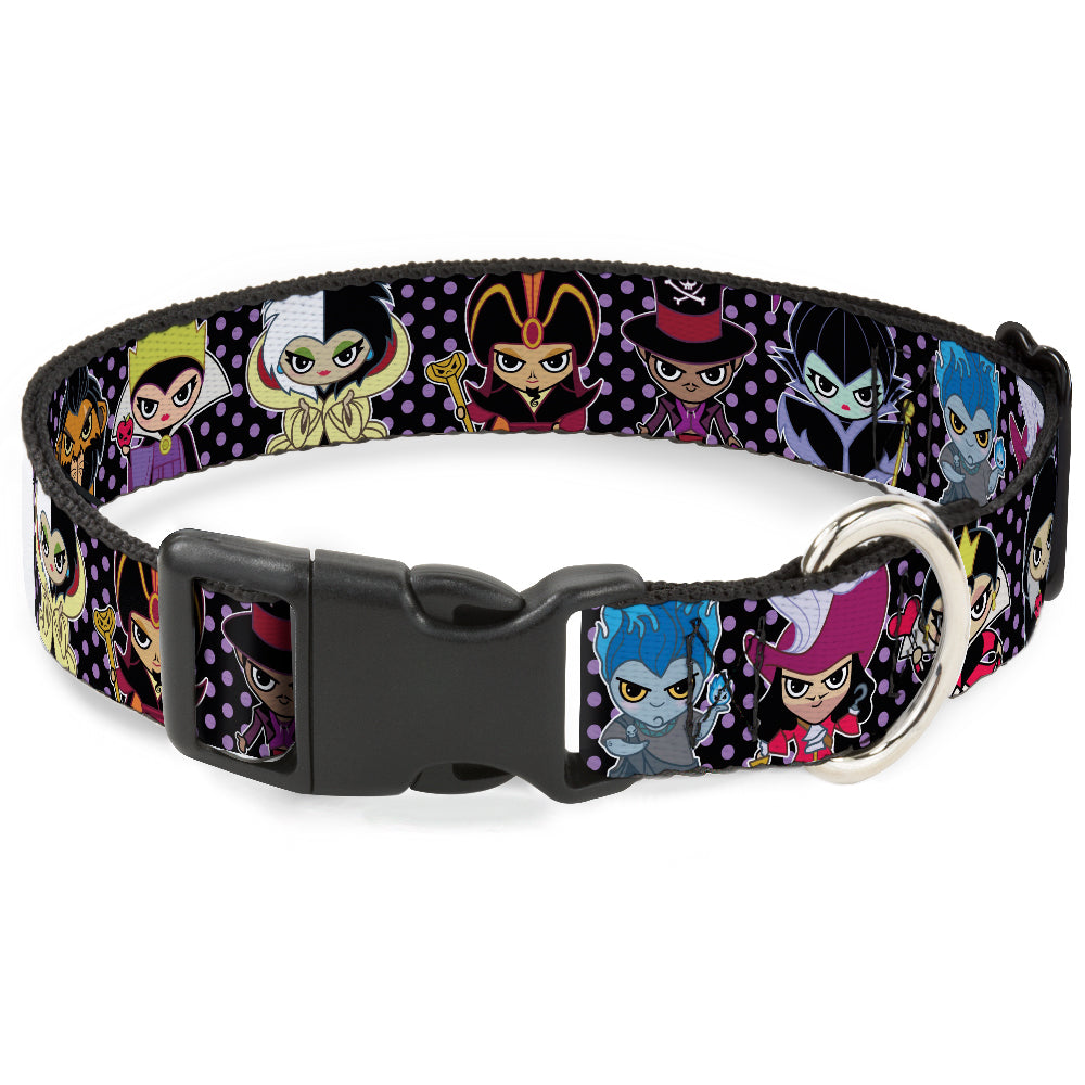 Plastic Clip Collar - Disney 11-Sweet Chibi Villain Poses Polka Dot Black/Lavender