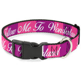 Plastic Clip Collar - Cheshire Cat Stripe/FOLLOW ME TO WONDERLAND Pink/Purple/White