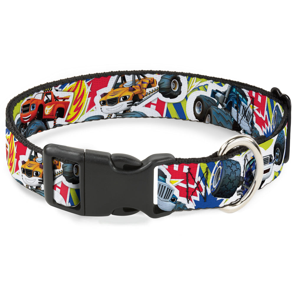 Plastic Clip Collar - Blaze & 5-Trucks/Flames Collage Green/Multi Color