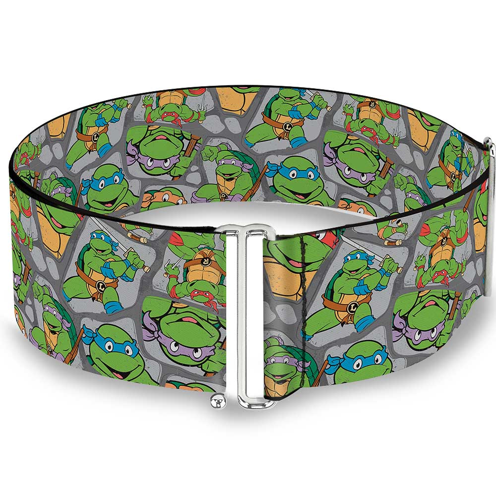 Cinch Waist Belt - Classic TMNT Expression & Pose Turtle Shell Collage Lavender