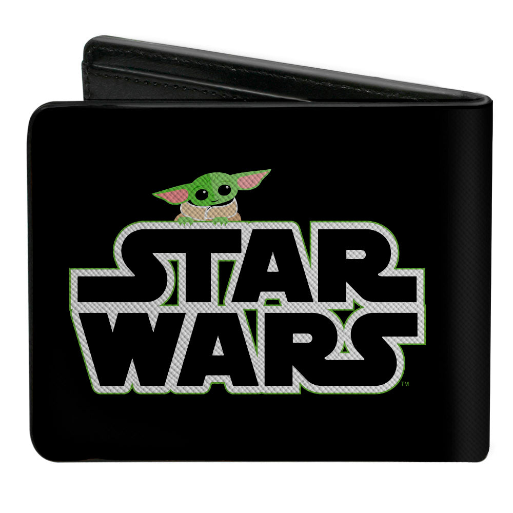 Bi-Fold Wallet - STAR WARS The Child Peeking Logo Black Green White