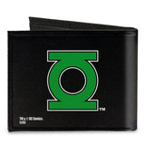 Canvas Bi-Fold Wallet - Green Lantern Logo CLOSE-UP Black Green