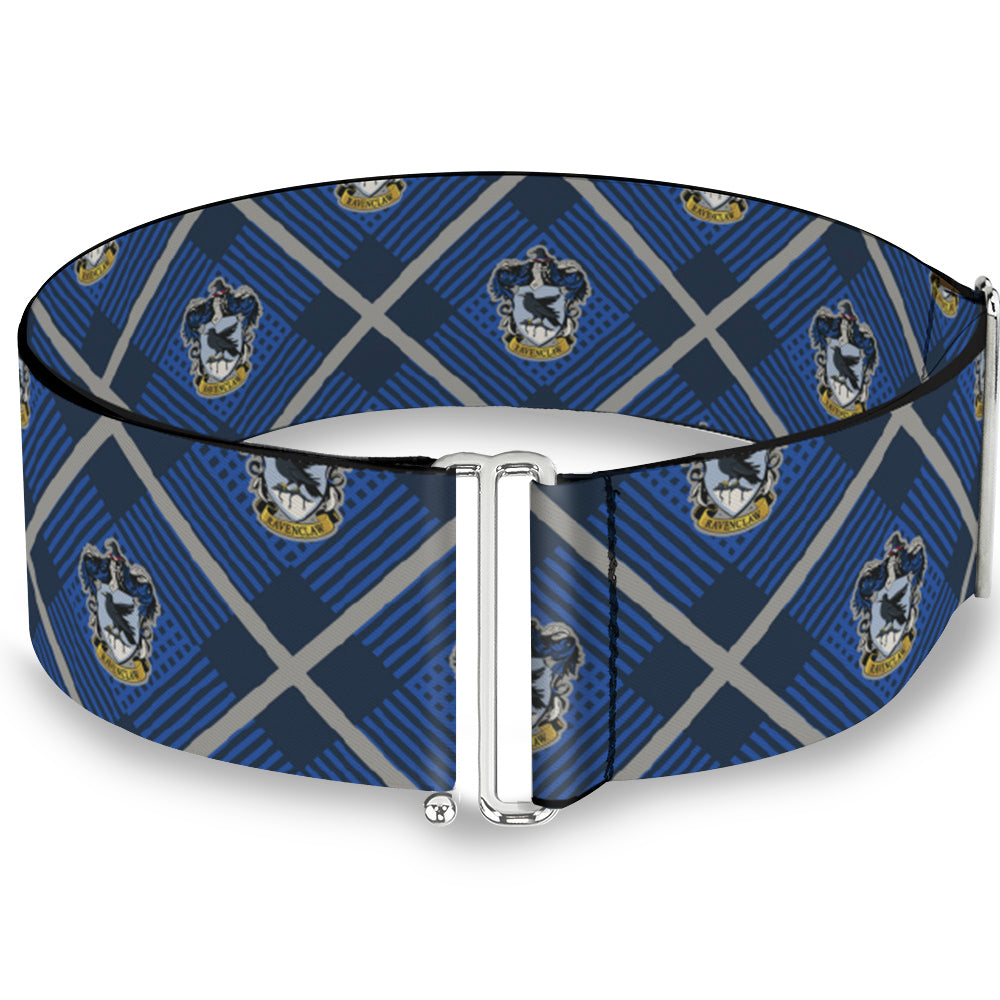 Cinch Waist Belt - Harry Potter Ravenclaw Crest Plaid Blues Gray