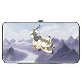 Hinged Wallet - Avatar the Last Airbender Appa Carrying 4-Character Group Scene Over Mountains + Logo Grays Black