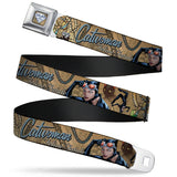 Catwoman Diamond Full Color Tans Seatbelt Belt - CATWOMAN-NINE LIVES OF A FELINE FATALE Pose2/Jewelry/Black Cat Tans Webbing