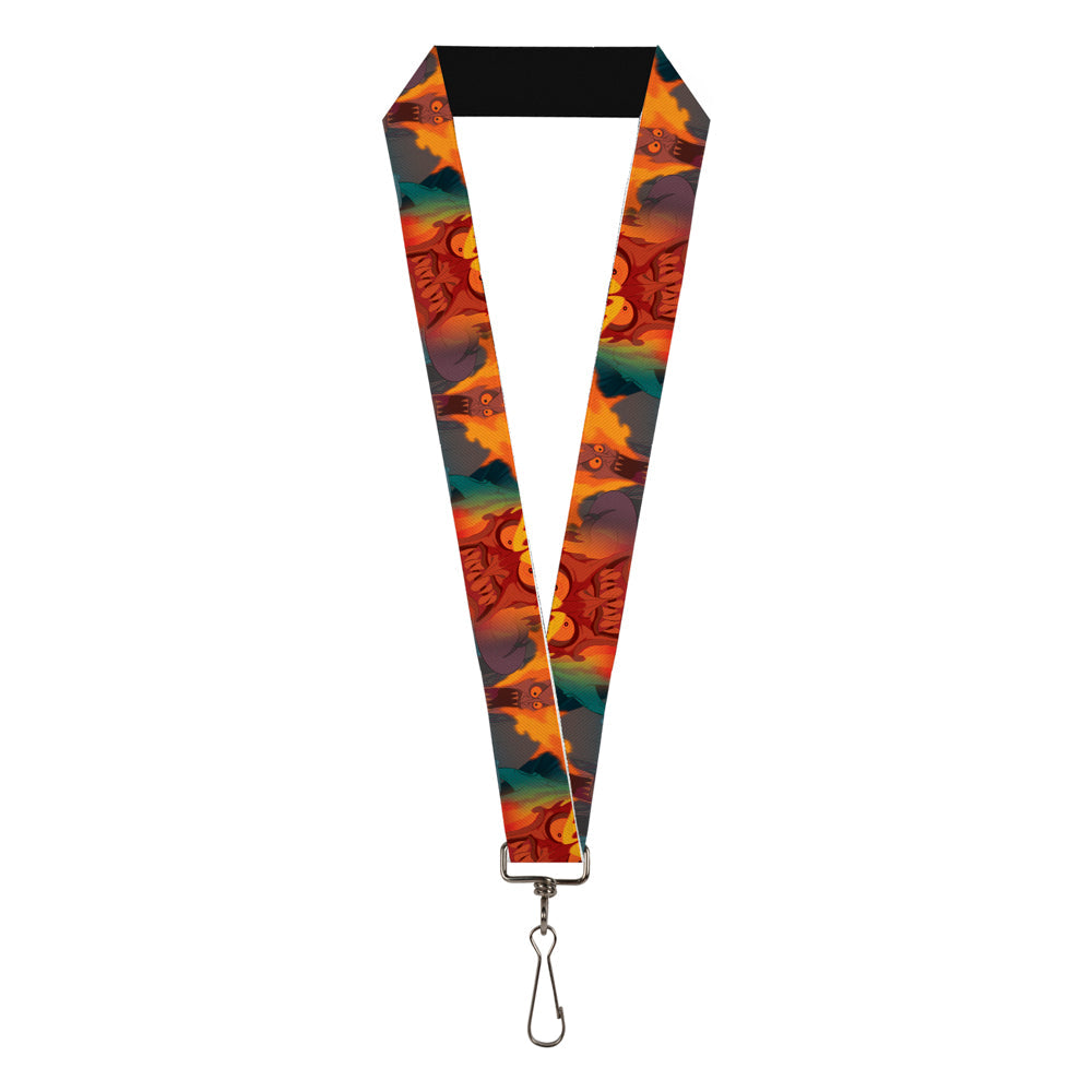 Lanyard - 1.0" - Hades Fiery Face Expressions Oranges Blues