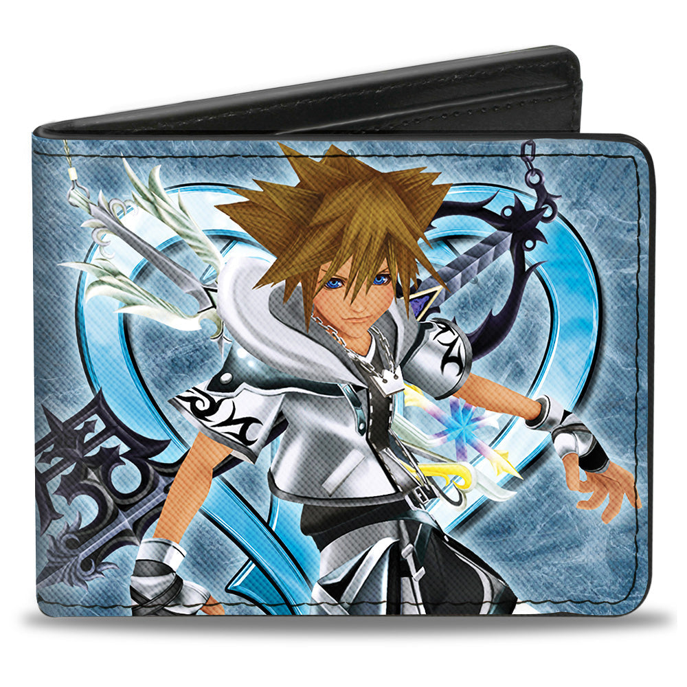 Bi-Fold Wallet - Kingdom Hearts II Final Form Sora Pose Logo Keyblades Blues