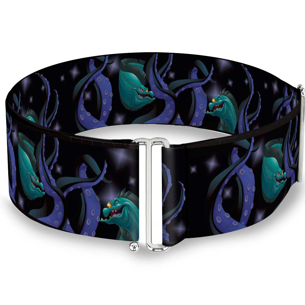 Cinch Waist Belt - Flotsam & Jetsam Swimming in Ursula's Tentacles Black Purples