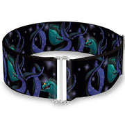 Cinch Waist Belt - Flotsam & Jetsam Swimming in Ursula's Tentacles Black Purples