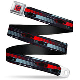 Cars 3 THINK FAST Icon Full Color Red Black Seatbelt Belt - Cars 3 Cars Stripes/Stars Grays/Blues/Reds Webbing