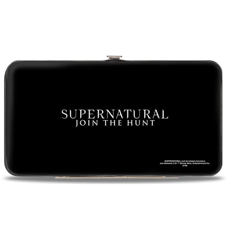 Hinged Wallet - Dean Smiling Pie Galaxy Blue-Purple Fade + SUPERNATURAL-JOIN THE HUNT Black White