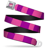 Cheshire Cat Face Full Color Pink Seatbelt Belt - Cheshire Cat Stripe Pink/Purple Webbing