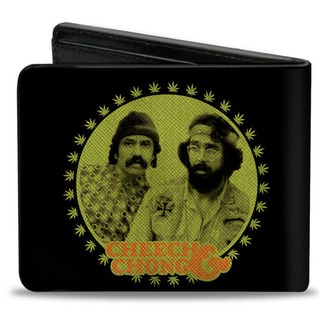 Bi-Fold Wallet - CHEECH & CHONG Next Movie Pose Black Green Orange