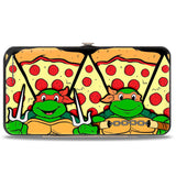 Hinged Wallet - Turtle Battle Poses Pizza