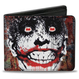 Bi-Fold Wallet - Detective Comics #880 Joker Bat Face Cover Splatter Multi Color White Black Red