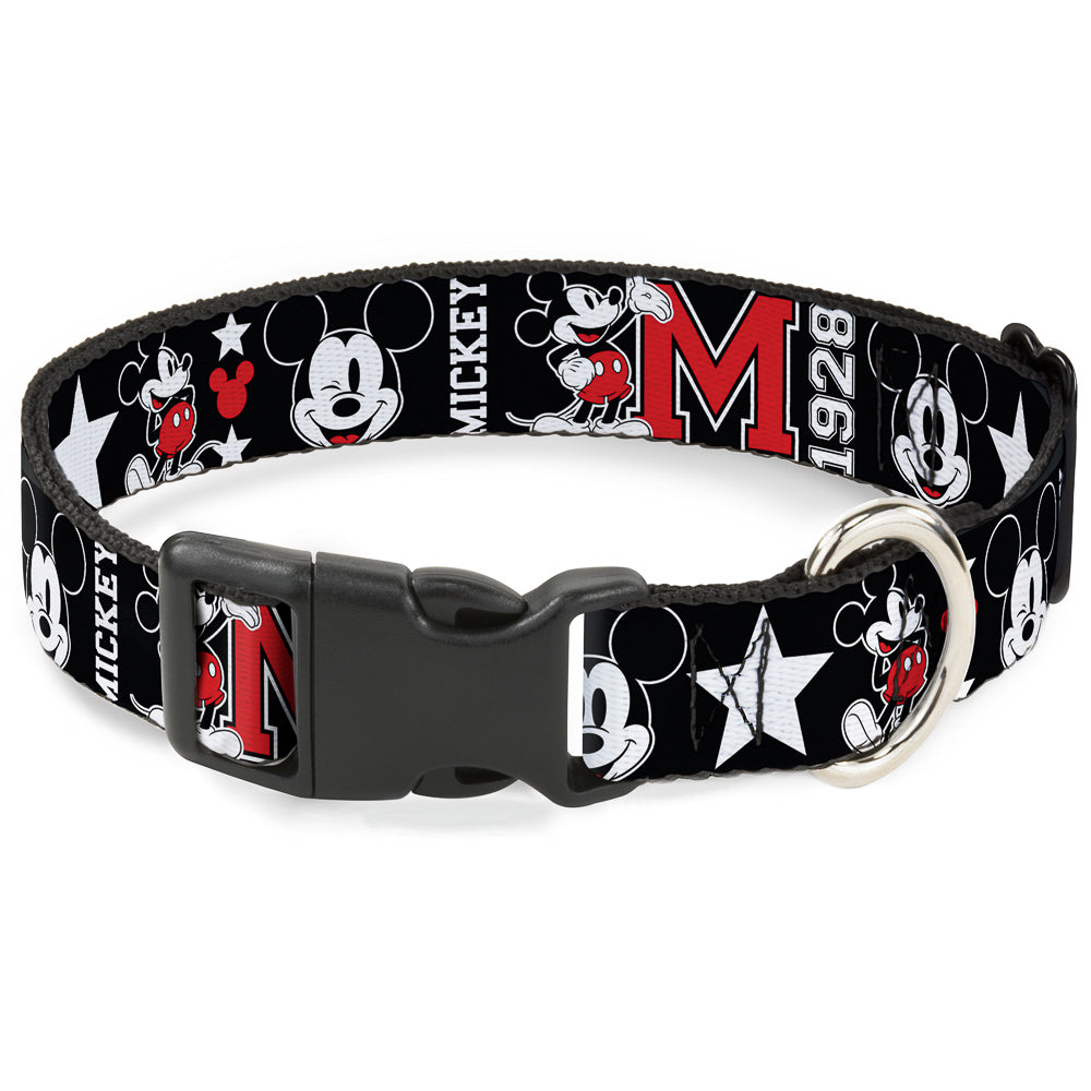 Plastic Clip Collar - Classic Mickey Mouse 1928 Collage Black/White/Red