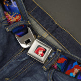 Ariel CLOSE-UP Full Color Seatbelt Belt - The Little Mermaid Ariel & Eric Scenes Webbing