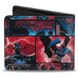 Bi-Fold Wallet - Batman Urban Legends Scene Blocks Rainy Red Sky