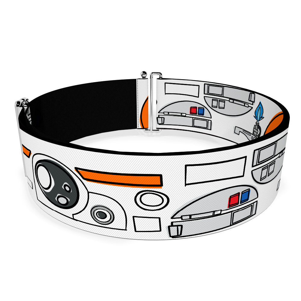 Cinch Waist Belt - Star Wars BB-8 Parts Bounding White Black Orange Grays