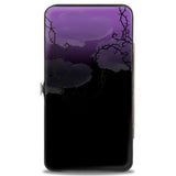 Hinged Wallet - Maleficent Raising Staff Pose Forest of Thorns Purples Black