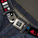 Star Wars Galactic Empire Insignia Full Color Black/Gray Seatbelt Belt - Star Wars EMPIRE/Galactic Empire Elements Collage Black/Blue/Gray/Red/White Webbing