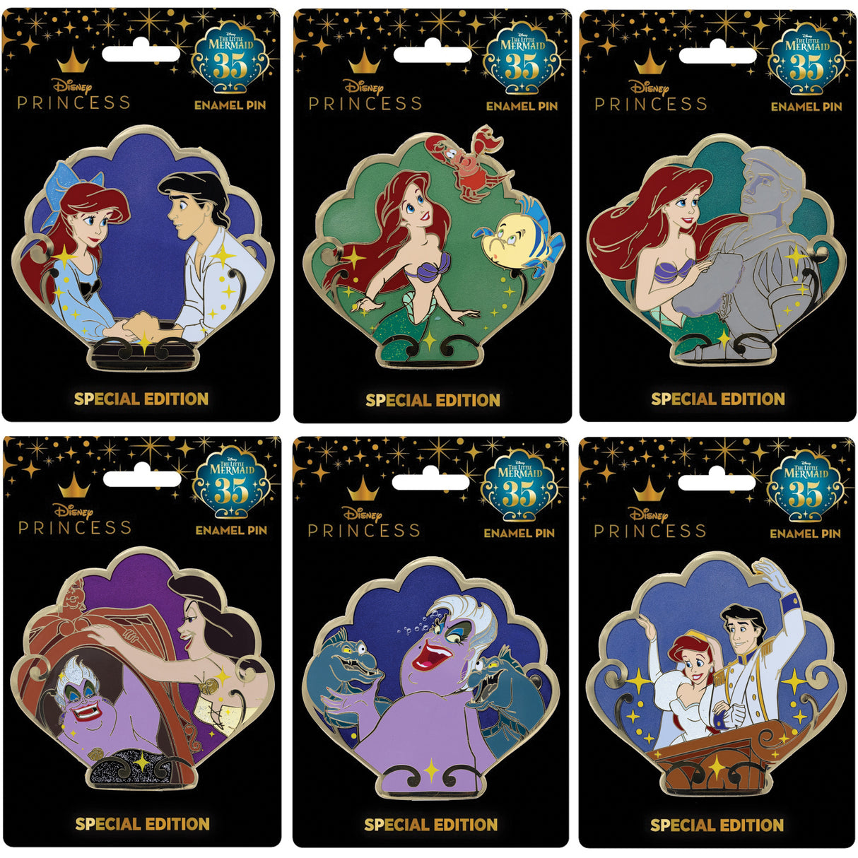 Disney The Little Mermaid 35th Anniversary Complete Series of Collectible Pins Special Edition 300 - PREORDER