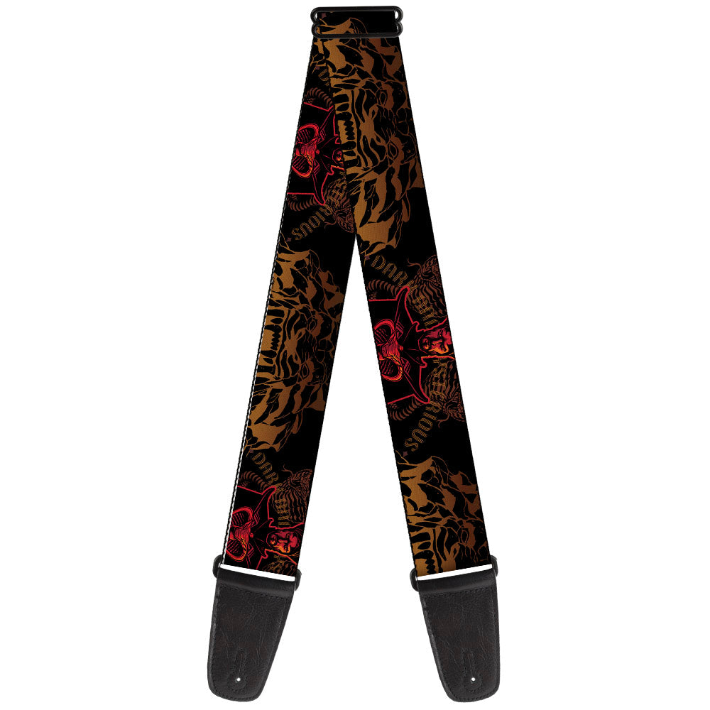 Guitar Strap - Aladdin 2019 Jafar Pose Snake Tiger DARK AND MYSTERIOUS Black Golds Reds