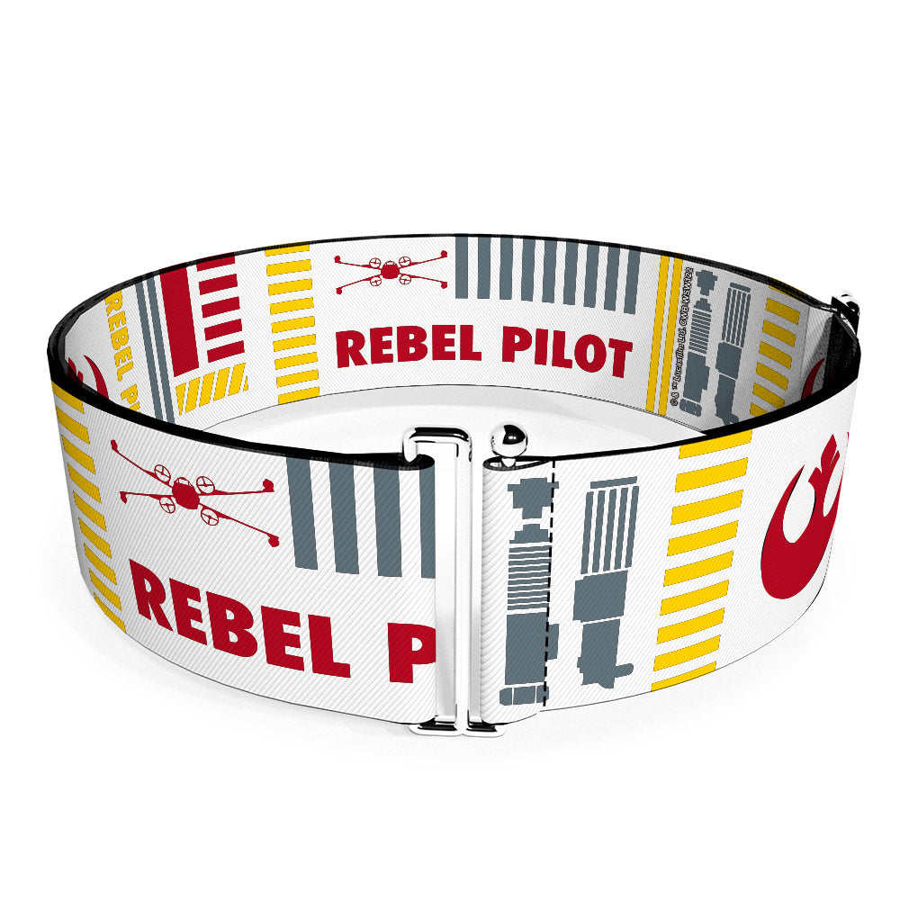 Cinch Waist Belt - Star Wars REBEL PILOT Rebel Alliance Insignia Lightsaber X-Wing Fighter White Red Yellow Gray