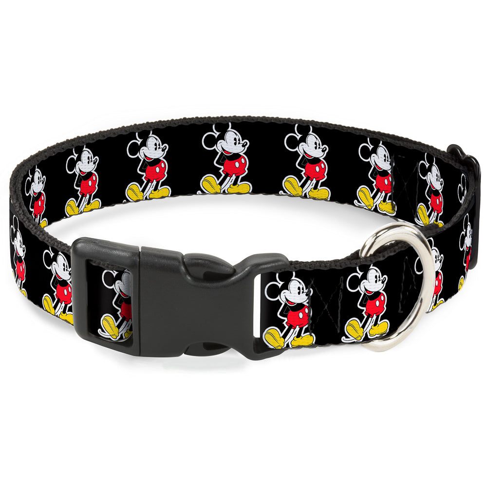 Plastic Clip Collar - Classic Mickey Mouse Pose Black