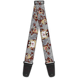 Guitar Strap - Tasmanian Devil Expressions Gray Swirl