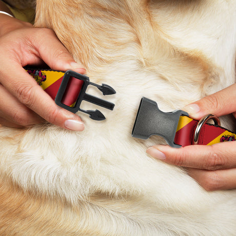 Plastic Clip Collar - GRYFFINDOR Crest Diagonal Stripe Gold/Red