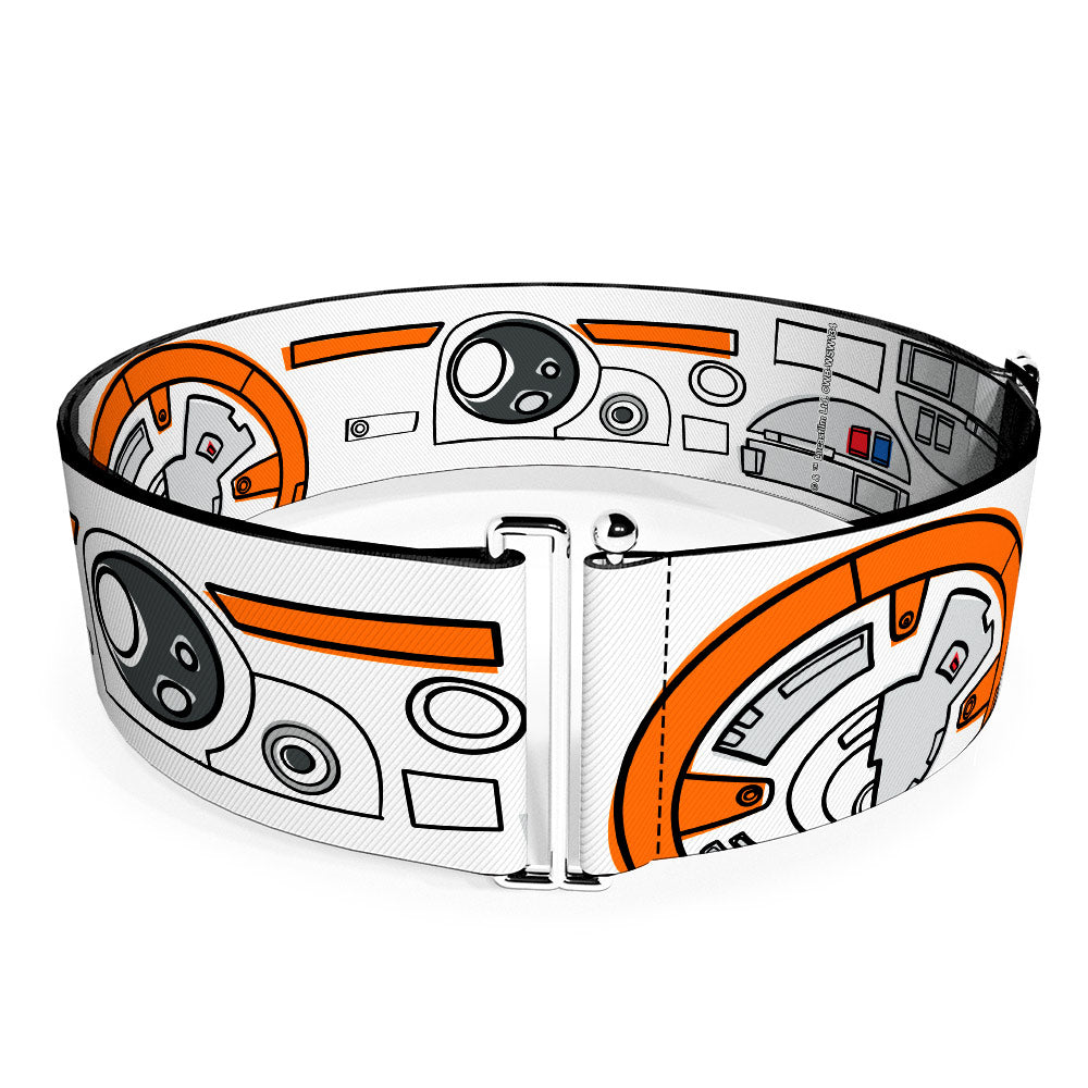 Cinch Waist Belt - Star Wars BB-8 Parts Bounding White Black Orange Grays