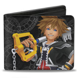 Bi-Fold Wallet - Kingdom Hearts Sora Pose Rings Black Grays