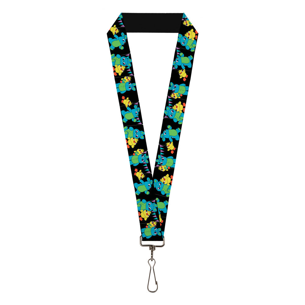 Lanyard - 1.0" - Toy Story Ducky and Bunny 2-Poses Flags Black Purple Blue