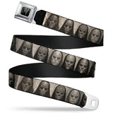 Harry Potter Logo Full Color Black/White Seatbelt Belt - Harry Potter Death Eater Masks Grays Webbing